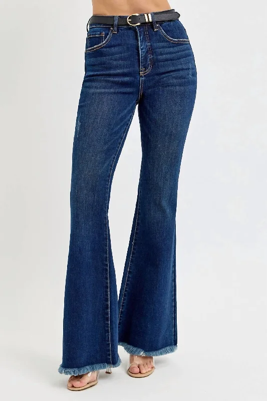 Best Online Women's Boutiques Tummy Control High Rise Flare Jeans In Dark Wash