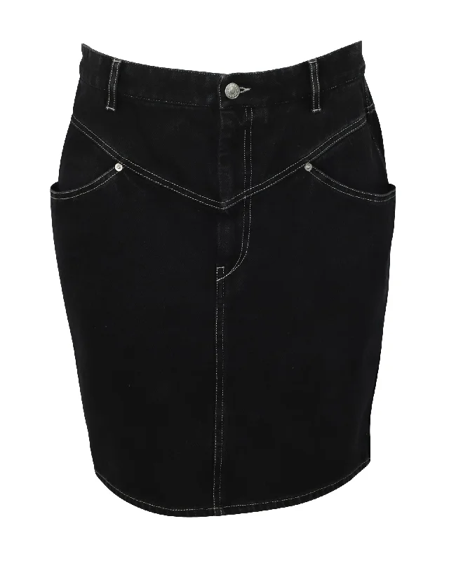 Women's Evening Attire Isabel Marant Denim Skirt in Black Cotton