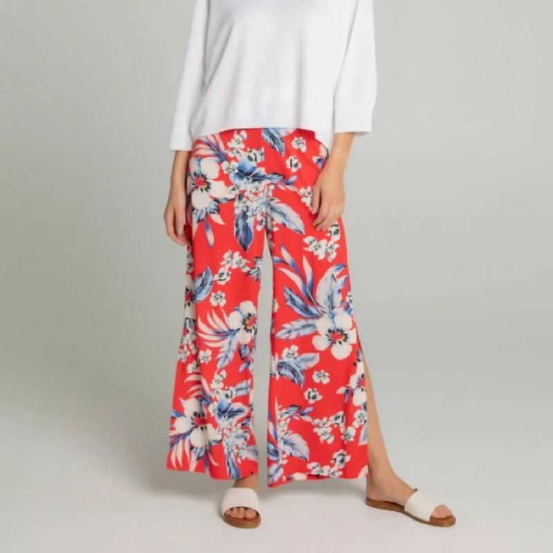 Palazzo Pant In Red Floral