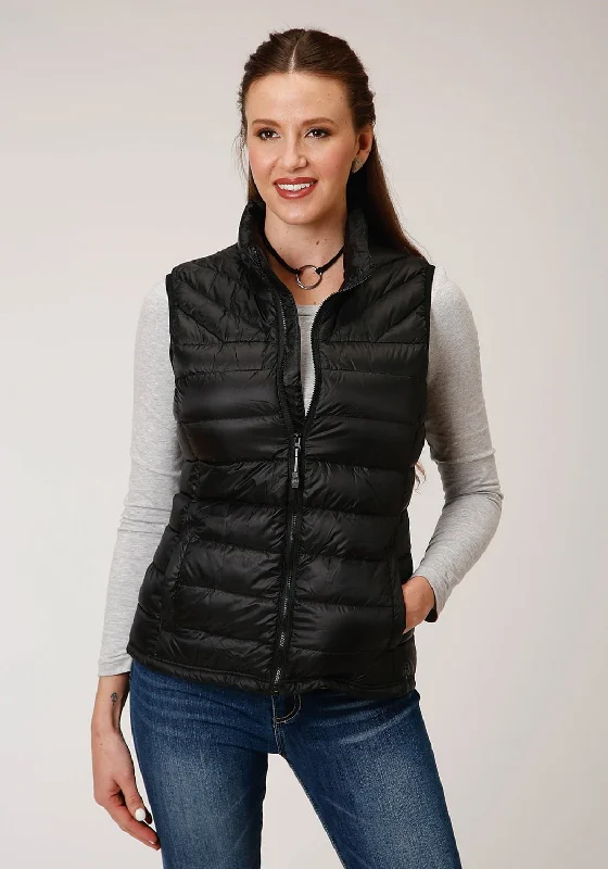 Women's Trendy Attire Roper Womens Parachute Down Fill Black 100% Nylon Softshell Vest