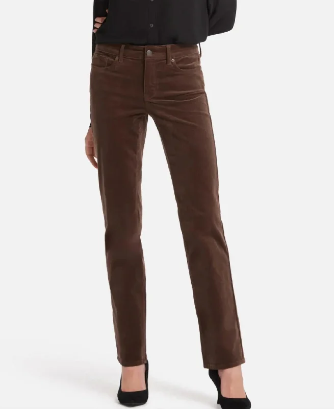 Affordable Women's Clothing Marilyn Straight Corduroy Jeans In Coffee Bean