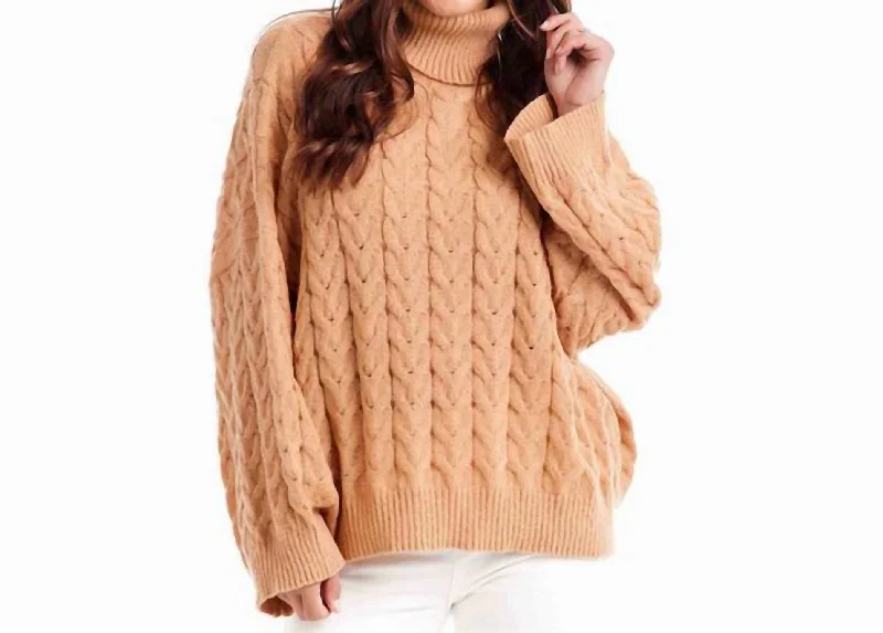 Affordable Women's Fashion Radley Cable Knit Sweater In Tan