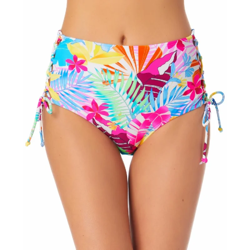 Online Boutiques Affordable Juniors Womens Lace-Up Floral Print Swim Bottom Separates