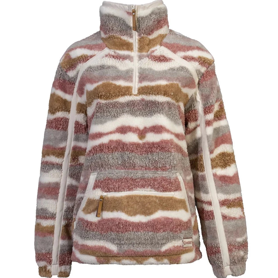 Women's Clothing For Holiday Travel Hooey Women's Cream and Grey Sherpa Pullover