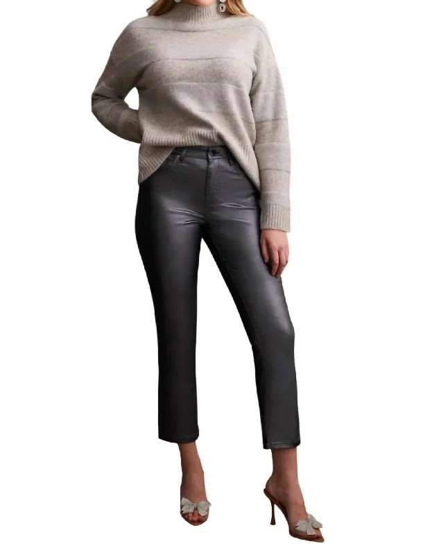 Women's Clothing With Trendy Designs Sophia Metallic Straight Leg Jean In Pewter