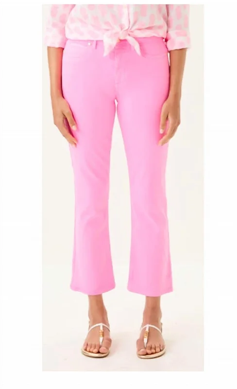 Classic Women's Clothing Styles 27" Annet High Rise Crop Flare Jean In Rousseau Pink