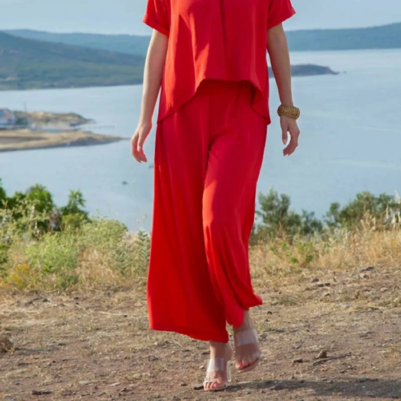 Wide Leg Pant In Coral