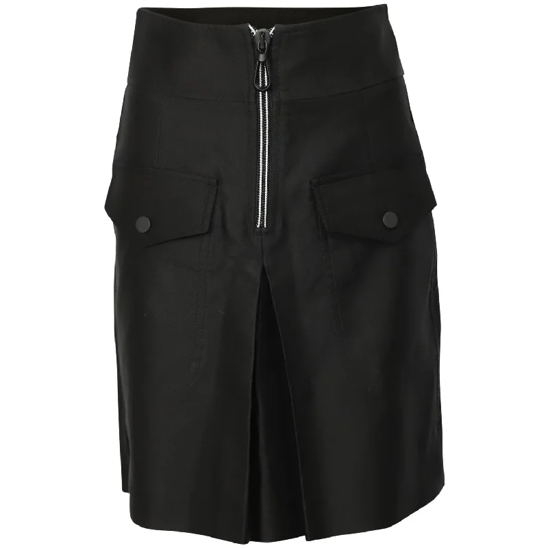 Women's Resort Attire Sandro Paris Zipper Detailed Skirt in Black Cotton