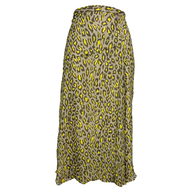 Women's Clothing For Outdoor Events Theory Midi Skirt in Animal Print Polyester