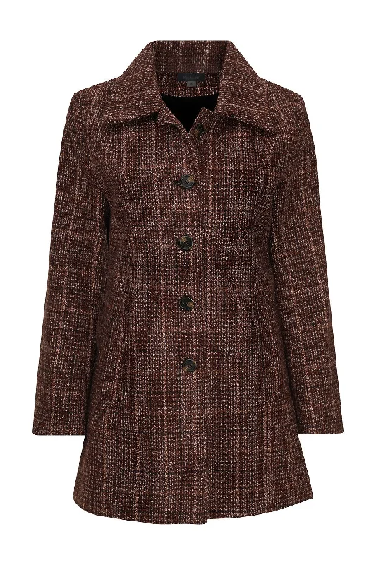 Women's Plus-Size Garments Fully lined Short Coat | BERRY CHECK | 8013ZR