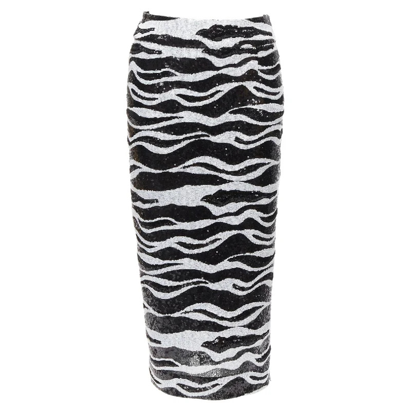 Women's Transitional Outfit Dolce & Gabbana zebra sequins chantilly lace back skirt