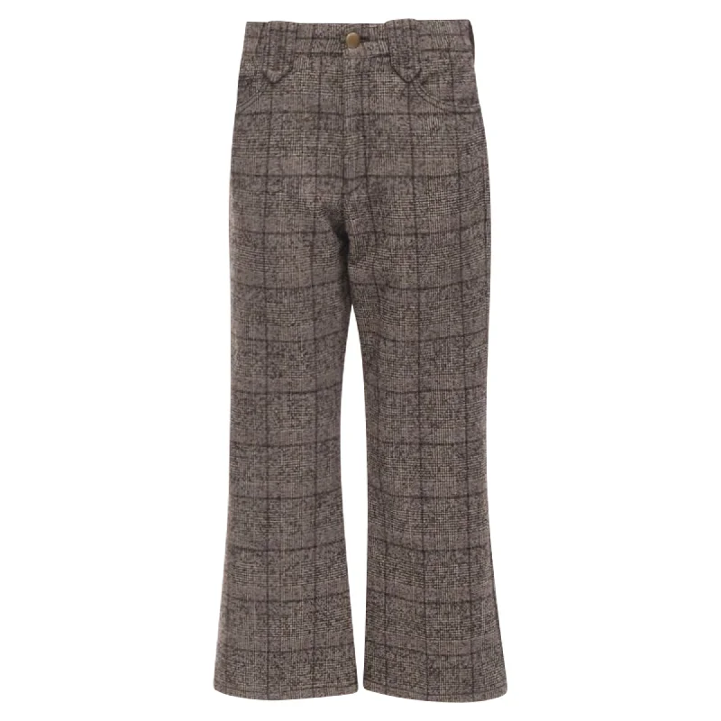 Women's Travel Garments Marc Jacobs check tweed boucle wide leg cropped pants