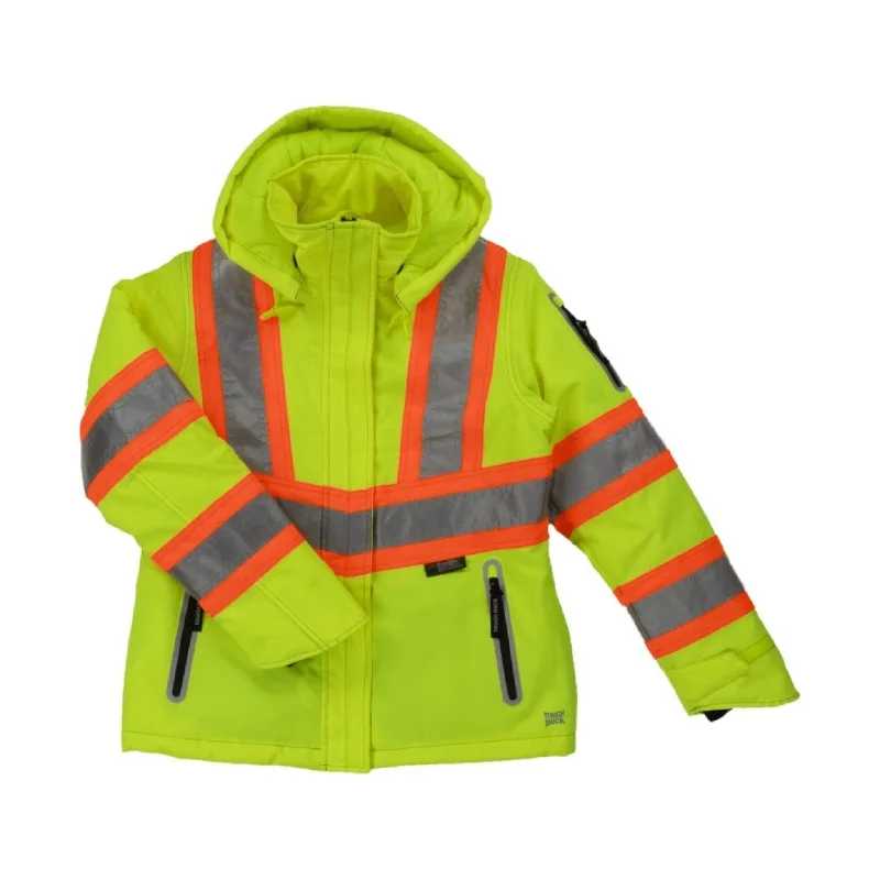 Extreme Clearance Deals Tough Duck Women's Insulated Flex Safety Jacket - Fluorescent Green