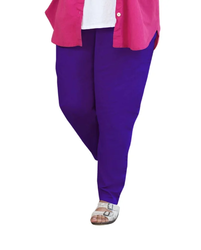 Tailored Stretch Twill Pants - Plus Size In Acai