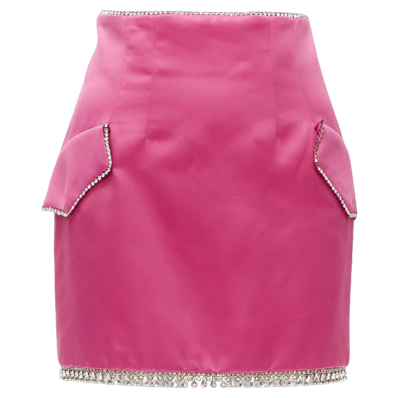 Timeless Women's Garments Giuseppe Di Morabito satin bling crystal rhinestone mini skirt