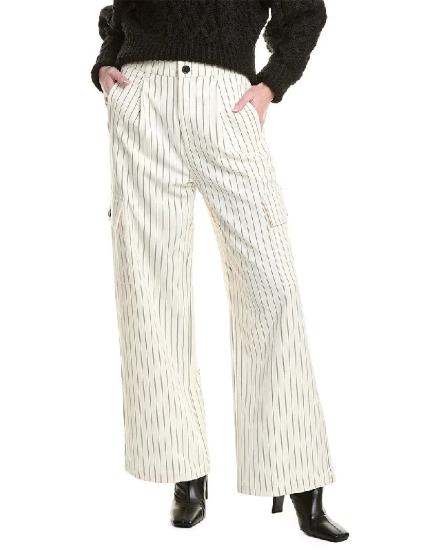 Women's Floral Print Outfit Pistola Brynn High-Rise Le Blanc Pinstripe Relaxed Cargo Pant